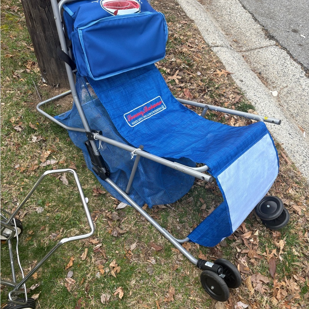 Blue Beach Cart with Wheels